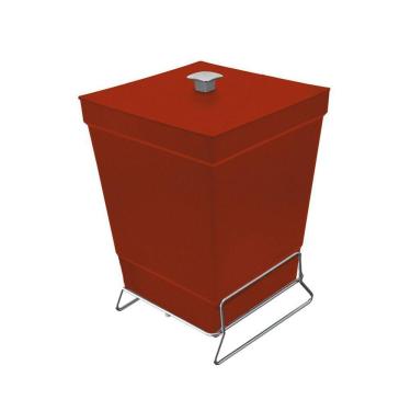 Imagem de Lixeira Para Banheiro De Plástico Com Suporte Apoio - Stolf Vermelho