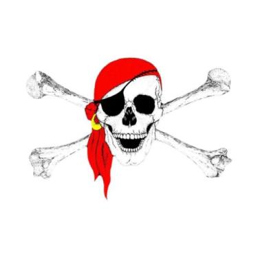 Imagem de FLAGLINK 90x150cm Grande Caveira Crossbones Bandeira Pirata Jolly Roge
