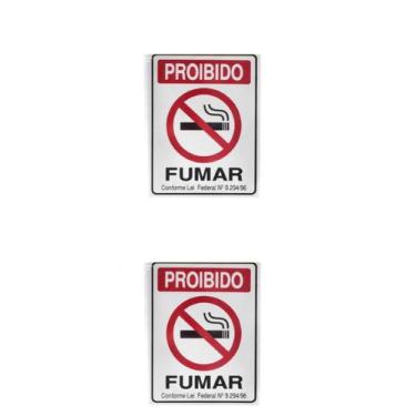 Imagem de KIT 2 PlacaS DE Sinalização 30x20 Proibido Fumar - JA, Proibido Fumar