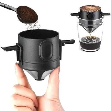 Imagem de Mini Coador De Café Reutilizável Com Aba Lateral Retrátil - Unyhome