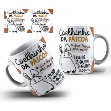 Imagem de Caneca De Porcelana Personalizada Pascoa Chocolate - JCL STORE, Marrom
