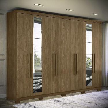 Imagem de Guarda Roupa Casal Grande Master New 8 Portas 4 Gavetas c/ Espelho e Pes  Santos Andira