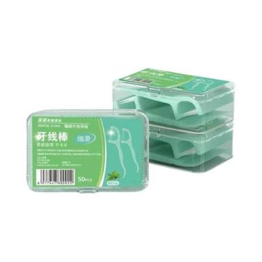 Imagem de Fio Dental Descartável Adulto Com Dupla Linha 100 150 500 Unidades, Pa