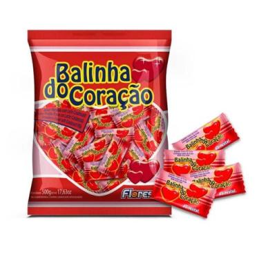 Imagem de Bala De Coração Florestal Morango com Leite Condensado 500G
