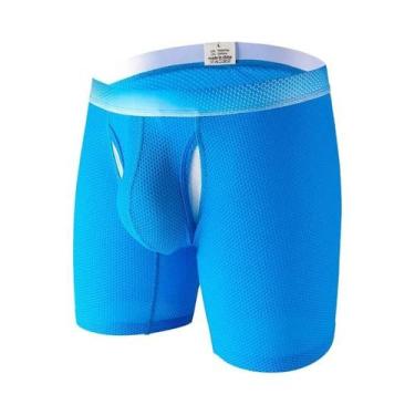 Imagem de Cuecas Boxer Masculinas De Malha Respirável Com Perna Longa, Roupa Ínt