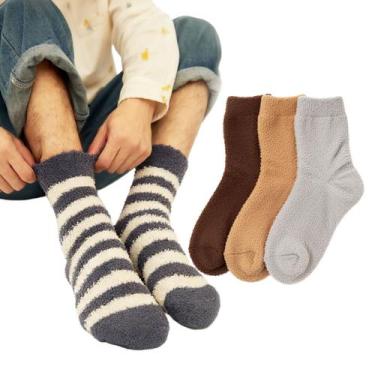 Imagem de Meia Térmica Masculina Modelo Soft Felpuda Inverno: 3 pares sortidos -