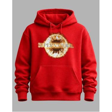 Imagem de Moletom Super Natural Blusa De Frio Casaco Unissex - NM KIds, Vermelho