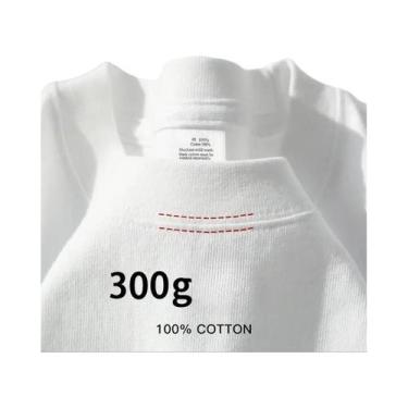 Imagem de Camiseta Unissex De Algodão Pesado Para O Verão, Respirável, Gola Redo