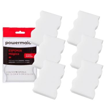 Imagem de Esponjas Mágicas Melamina Tira Manchas Limpeza 6 peças - Powermaid