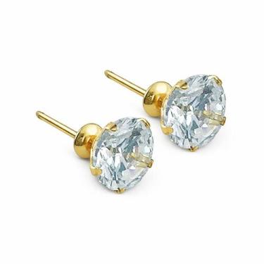 Imagem de Brinco em Ouro 18k Ponto de Luz com Zircônia - Joia Elegante - Justino
