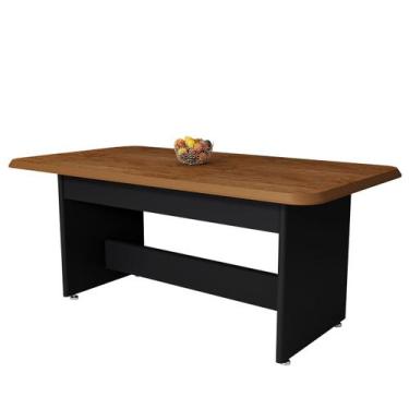 Imagem de Mesa De Jantar Cozinha Retangular 6 Lugares Tampo MDF Nature - Móveis 