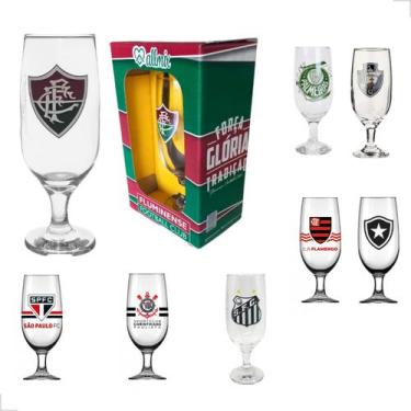 Imagem de Taça de Cerveja Copo Chopp Times de Futebol Licenciado Oficial 300ml -