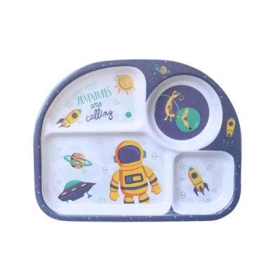 Imagem de Prato Infantil Refeição Divisórias Personagens Melamine Tuut Cor:ASTRO