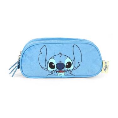 Imagem de Estojo Triplo Stitch Pelúcia Azul Luxcel ET50064SC Lançamento 2026