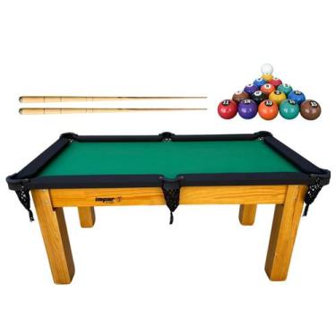 Imagem de Mesa sinuca bilhar adulto madeira maciça c/ kit completo - Impar Sport
