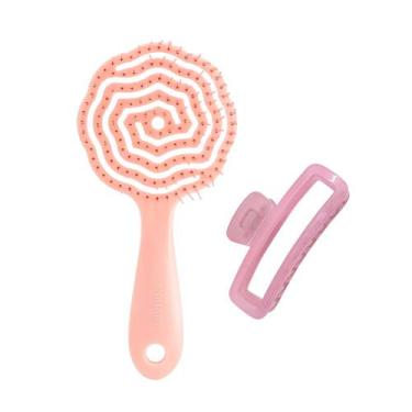 Imagem de Kit Escova Floral Easy Flexi + Piranha Candy - ProArt Cor:Rosa, Rosa