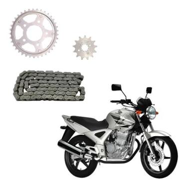 Imagem de Kit Relação Tração Transmissão Com Retentor Cbx 250 Twister 2002 2003 