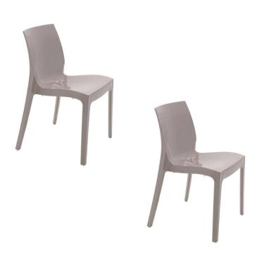 Imagem de KIT 2 Cadeiras Alice Brilho Polipropileno Camurça Tramontina