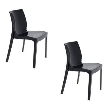 Imagem de KIT 2 Cadeiras Alice Brilho Polipropileno Pretas Tramontina