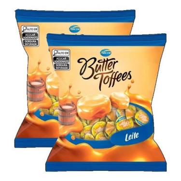 Imagem de kit 2 Bala Butter Toffees Recheada Leite Arcor 400g