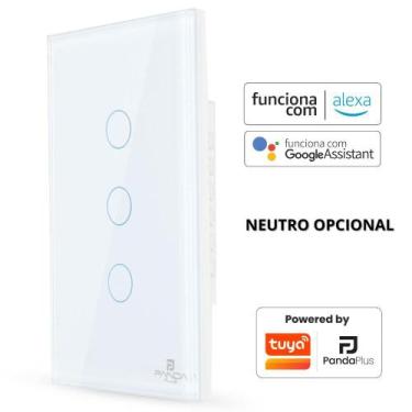 Imagem de Interruptor Inteligente Sem Fio Neutro 1, 2, 3 ou 4 Botões Touch Panda