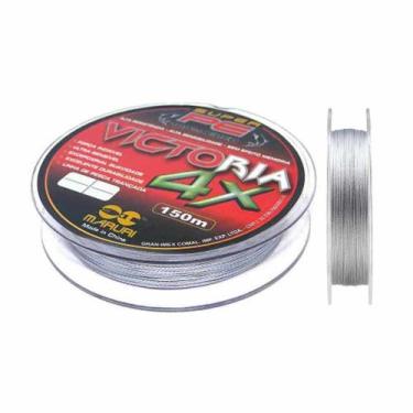 Imagem de Linha de Pesca Multifilamento 4 fios 150m Victoria Cinza 0,40mm 89lbs 