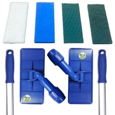 Imagem de Kit Suporte 2 Limpa Tudo + 2 Un Cabo Alumínio 1,4m + Fibras 1 Branca +
