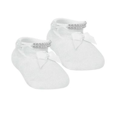 Imagem de Meia Infantil Bebe Sapatilha Strass Festa Ideal para Looks Especiais -