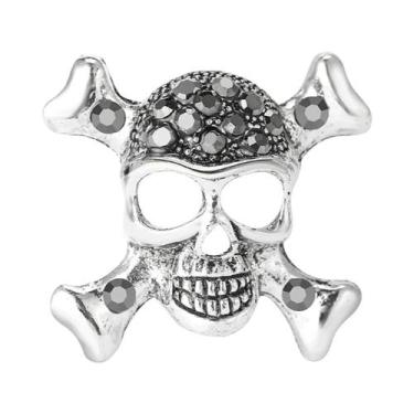 Imagem de Broche De Caveira Unissex Feminino Com Strass, Alfinete De Lapela De M