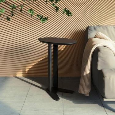 Imagem de Mesa Auxiliar Lateral Orgânica Oval 100% MDF 60cm Preto - Dalla Costa