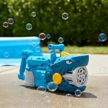 Imagem de Pistola de Bolhas Tubarão Infantil  Brinquedo Bola de Sabão Diversão C