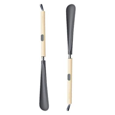 Imagem de Calçador de Sapato Bastao Kit 2 Uni Extensivel Espatula Sapatenis Teni