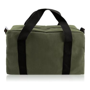 Imagem de Bolsa para ferramentas Baizoy de lona, boca larga, 51 cm, verde milita