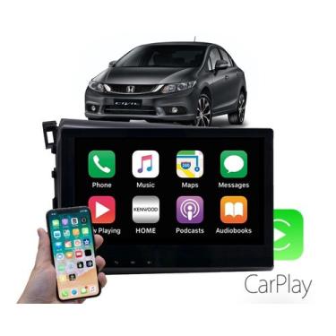 Imagem de Multimídia Honda Civic 2014 2015 2016 10 Pol Android Bluetooth Tv Digital Espelha iPhone + Moldura 2 Din + Câmera De Ré