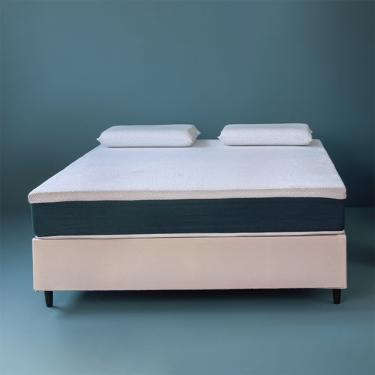 Imagem de Cama Box King com Colchão Mola Ensacada Guldi Firme e 2 Travesseiros Guldi Nasa Viscoelástico Natural, Azul e Branca