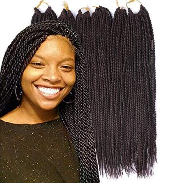 Imagem de Cabelo palácio 6 unidades/lote tranças de cabelo de crochê entrelaçado senegalês pequeno fácil de torcer crochê trançado 2S tranças senegalesas 35,56 cm 45,72 cm 60,96 cm 30 fios de cabelo para mulheres negras cor (45,72 cm, 33)