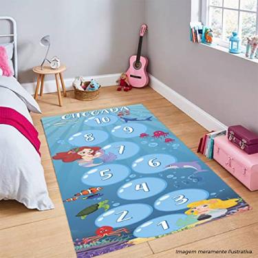 Imagem de Genérico Tapete Sereia Infantil 70x200 cm Vários (Vibrant Colors) Desenho animado Vinil Retangular Tapetes/Criança