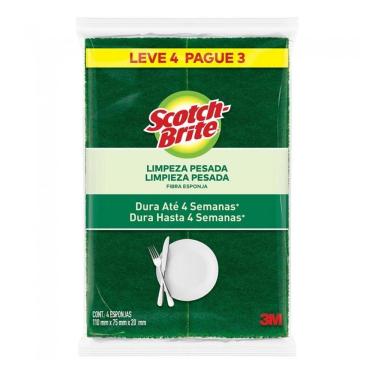 Imagem de Esponja Scotch Brite Limpeza Pesada Leve 4 Pague 3 | 3M