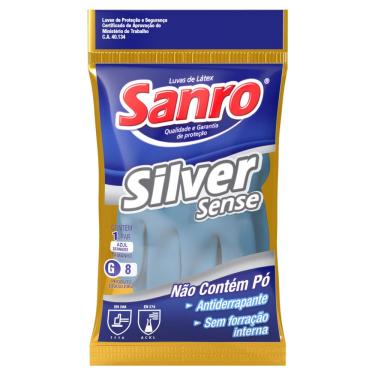 Imagem de Luva Emborrachada Silver Sense Azul Tam G Sanro