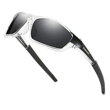 Imagem de Óculos de sol polarizados esportivos Dubery para homens com proteção UV para dirigir e pescar D620, Transparent&black/Black, Normal