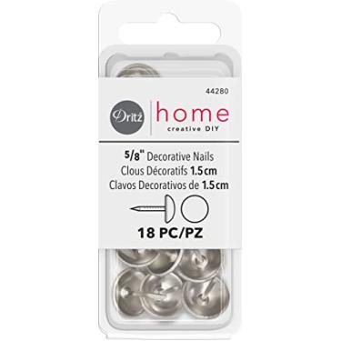 Imagem de Dritz Home 44280 Pregos Decorativos Lisos, 1,58 cm, Níquel Escovado (18 peças)