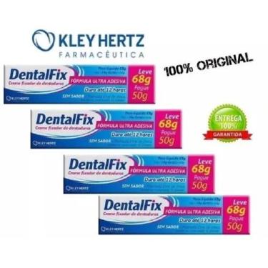 Imagem de Dentalfix Fixador De Dentadura L 68G P 50G Kit 4 Unidades - Kley Hertz