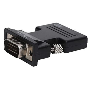 Imagem de Conversor adaptador VGA para HDMI com áudio, conversor HDMI para VGA adaptador de cabo de áudio HD fêmea para macho para computador, laptop, projetor, TV (preto)