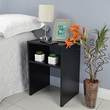 Imagem de Mesa de Cabeceira Cama Solteiro Quarto Sala 35cm Preto