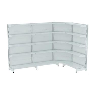 Imagem de Gondola Parede 196 Amapa Flex 60 Kit 3m 1 Canto Branco SPEti