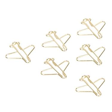 Imagem de Clipes de papel, clipes de papel portáteis em forma de mini avião antiferrugem 100 peças galvanoplastia bonito prático para escritório em casa