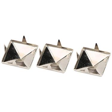 Imagem de 100 peças 100 mm-15 mm quatro garras rebites pontas de metal punk pontos pinos de pirâmide quadrados para decoração de sapatos de couro punk artesanato (10 mm-prata)