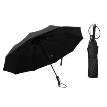 Imagem de Guarda chuva dobrável abre e fecha automatico guarda chuva grande Revestimento de proteção UV Preto