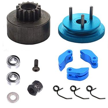 Imagem de Conjunto de rolamentos de sino de embreagem RC 14T da ShareGoo, kit de montagem de volante, molas, porca de motor de cone para HPI HSP Traxxas Axial Himoto 1/8 RC 21-28cxp Nitro Motor Carro