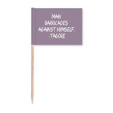 Imagem de Qoutes Famous People Healing Barricades Aganist Himself Palito de Dente Marcador Topper Decoração de Festa